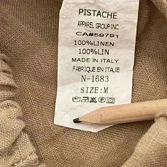 NWT Pistache 100% Linen loose fitting shorts Made in Italy size M in Camel - Picture 6 of 6